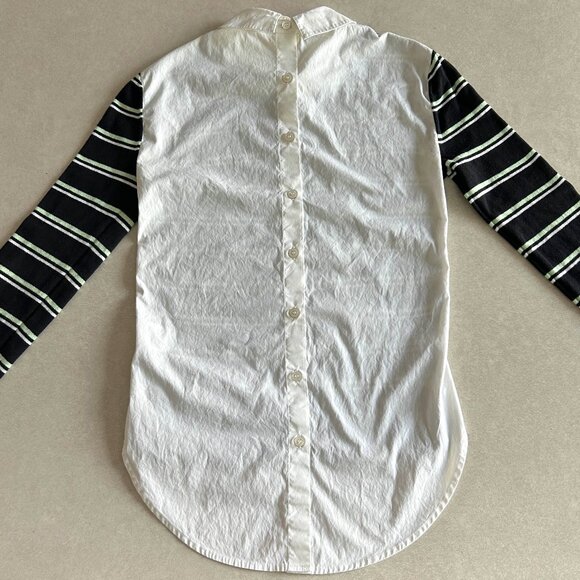 Veronica Beard Collared Button Back Striped Shirt Sweater ASO Spencer Hastings - Picture 6 of 11